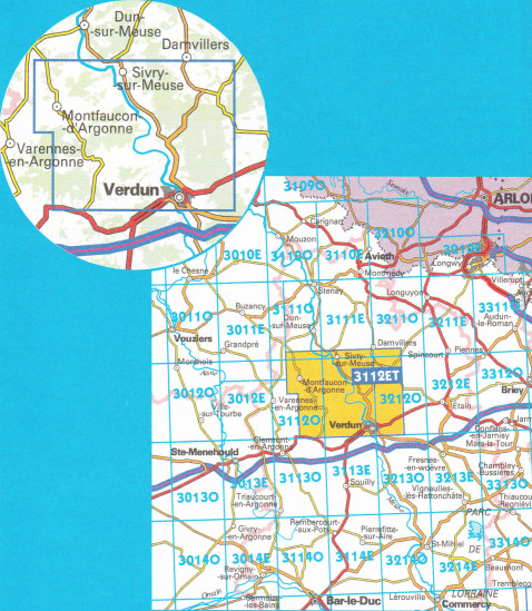 detail IGN 3112 ET Forest du Verdun 1:25t mapa IGN