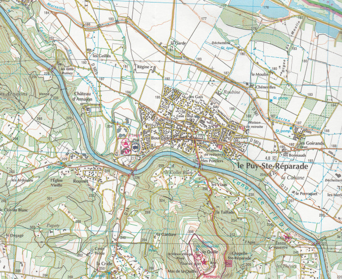 detail IGN 3243OT Pertuis Lourmain 1:25t mapa IGN