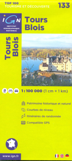 detail IGN 133 Tours Blois 1:100t mapa IGN