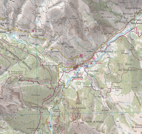 detail IGN 3538 ET Aiguille de Chambeyron 1:25t mapa IGN