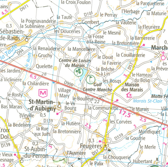 detail IGN 106 Caen, Cherbourg - Octeville 1:100t mapa IGN