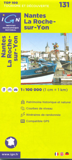 detail IGN 131 Nantes La-Roche-sur-Yon 1:100t mapa IGN