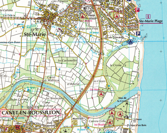 detail IGN 2548 OT Perpignan 1:25t mapa IGN
