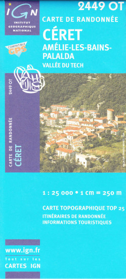 detail IGN 2449 OT Ceret - Amelie 1:25t mapa IGN