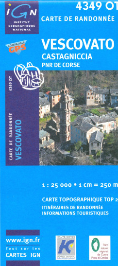detail IGN 4349 OT Vescovato, Castagniccia 1:25t mapa IGN