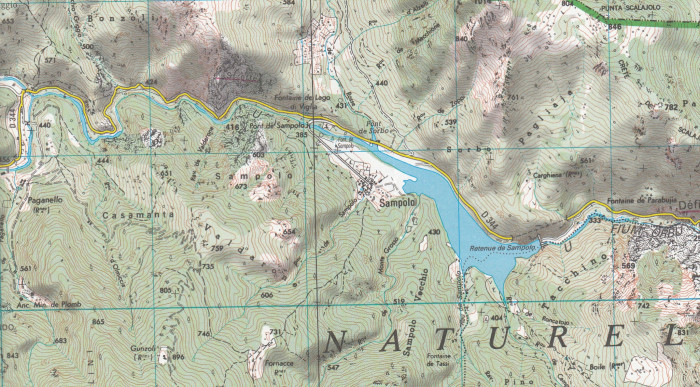 detail IGN 4351 OT Cervione, PNR de Corse 1:25t mapa IGN