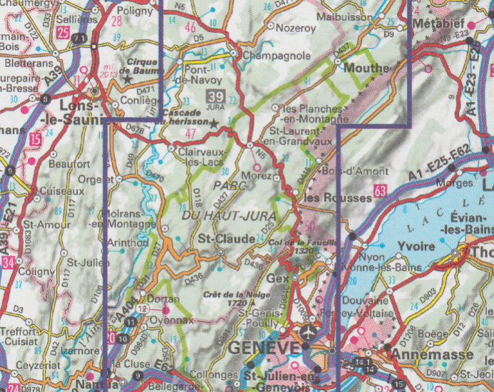 detail Haut-Jura 1:75t mapa IGN