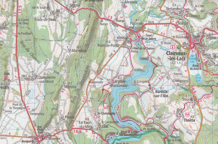 detail Haut-Jura 1:75t mapa IGN