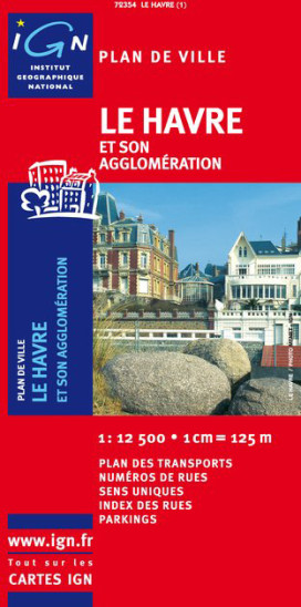 detail Le Havre 1:12,5t plán města IGN
