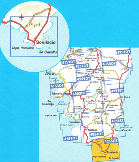detail IGN 4255 OT Bonifacio 1:25t mapa IGN