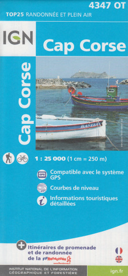detail IGN 4347 OT Cap Corse 1:25t mapa IGN