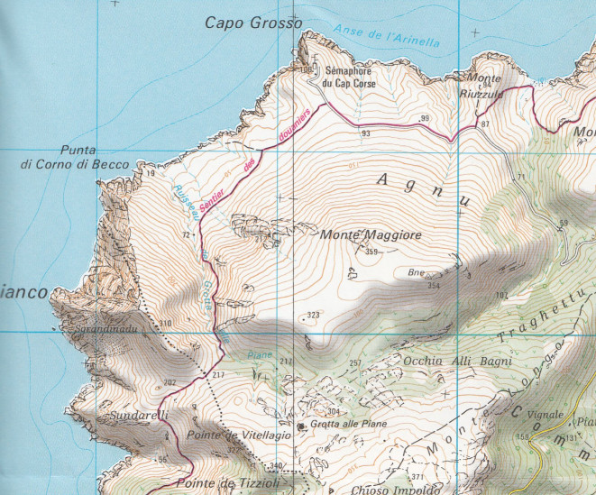 detail IGN 4347 OT Cap Corse 1:25t mapa IGN