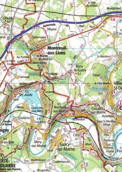 detail IGN 109 Paris, Compiegne 1:100t mapa IGN