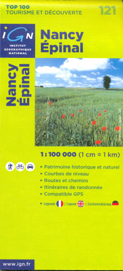 detail IGN 121 Nancy, Epinal 1:100t mapa IGN