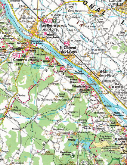 detail IGN 125 Angers, Laval 1:100t mapa IGN
