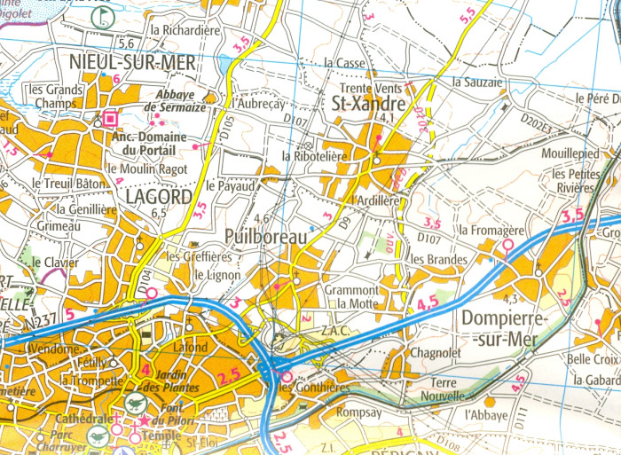 detail IGN 138 La Rochelle, Saintes 1:100t mapa IGN