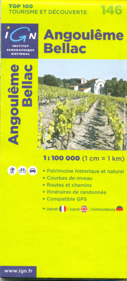 detail IGN 146 Angouleme, Bellac 1:100t mapa IGN