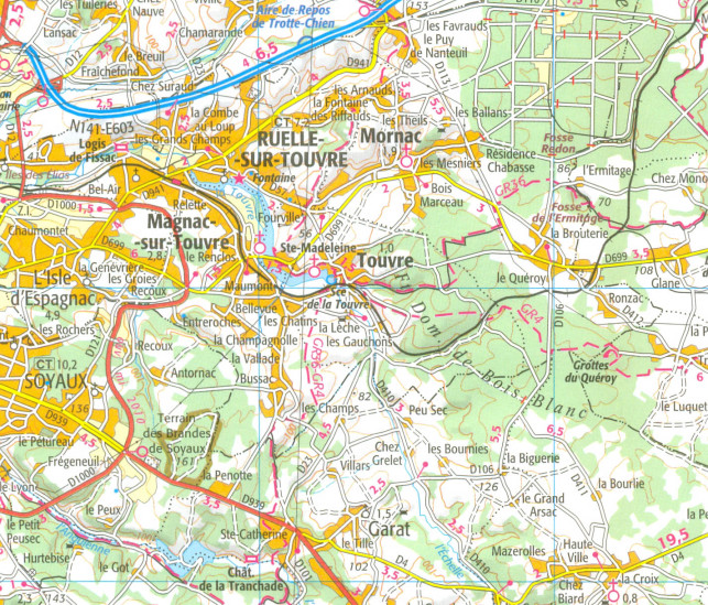 detail IGN 146 Angouleme, Bellac 1:100t mapa IGN