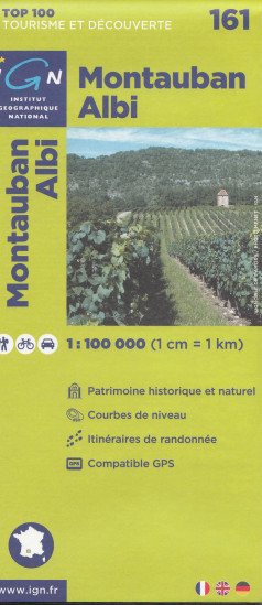 detail IGN 161 Montauban, Albi 1:100t mapa IGN