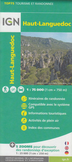 detail Haut-Languedoc 1:75t mapa IGN