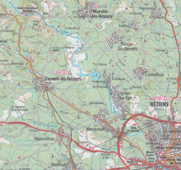 detail Haut-Languedoc 1:75t mapa IGN