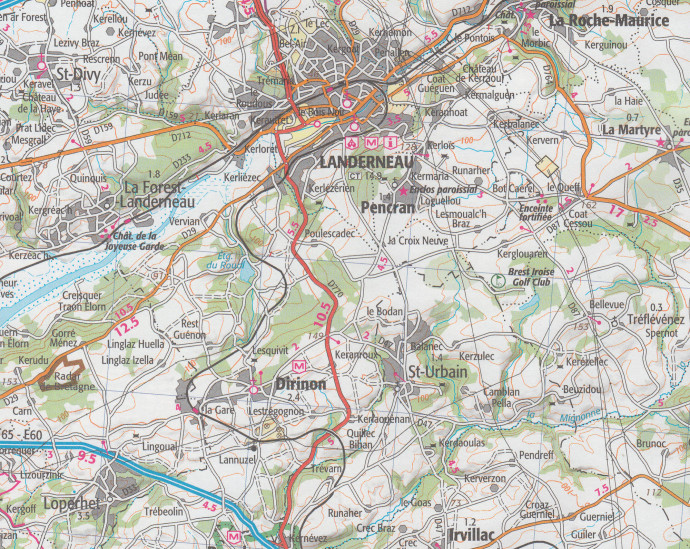 detail Ouessant, Les Abers, crozon 1:75t mapa IGN