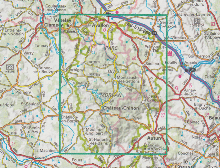 detail Morvan 1:75t mapa IGN