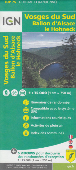 detail Vosges du Sud, Ballon d´Alsace 1:75t mapa IGN