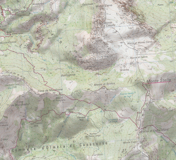 detail Bastia, Corte, Cap Corse 1:75t mapa IGN