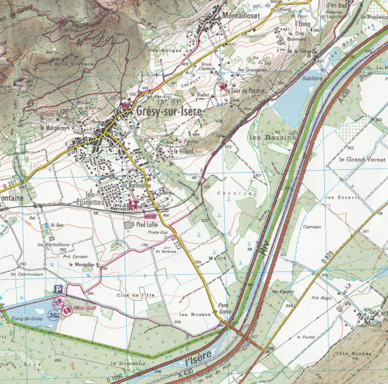 detail IGN 3432 ET Albertville 1:25t mapa IGN