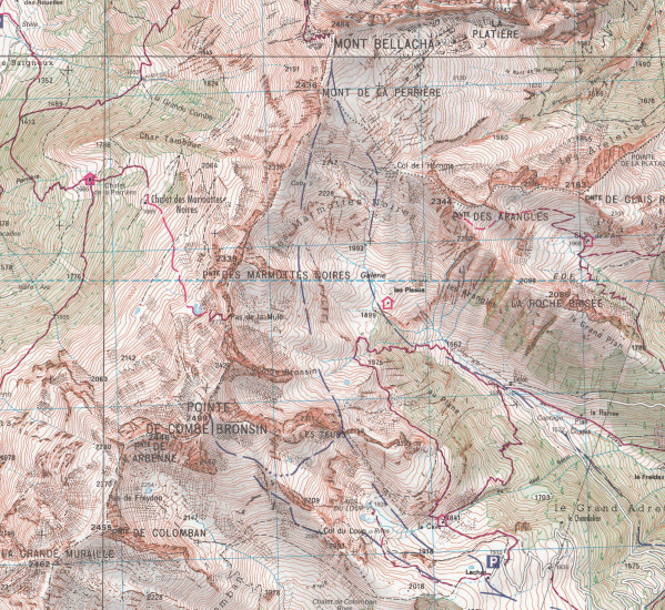 detail IGN 3432 ET Albertville 1:25t mapa IGN