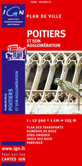detail Poitiers 1:12,5t plán města IGN