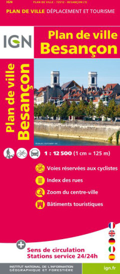 detail Besançon 1:12,5t plán města IGN