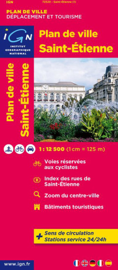 detail St-Etienne 1:12,5t plán města IGN