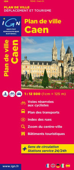 detail Caen 1:12,5t plán města IGN