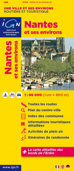 detail Nantes & okolí 1:80t mapa IGN