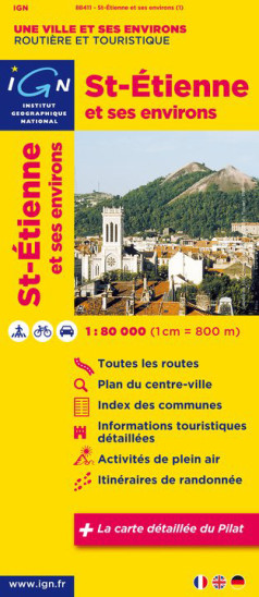 detail St-Etienne & okolí 1:80t mapa IGN
