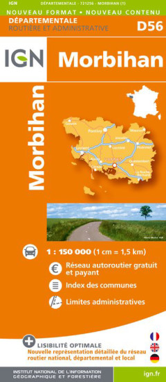 detail Morbihan departement 1:150.000 mapa IGN