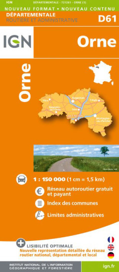 detail Orne departement 1:150.000 mapa IGN
