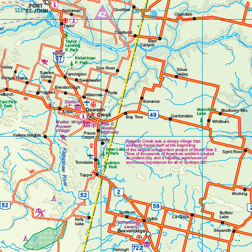 detail Aljaška (Alaska Highway) atlas ITM