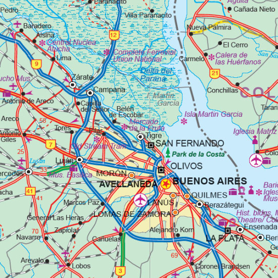 detail Argentina 1:2,2m mapa ITM