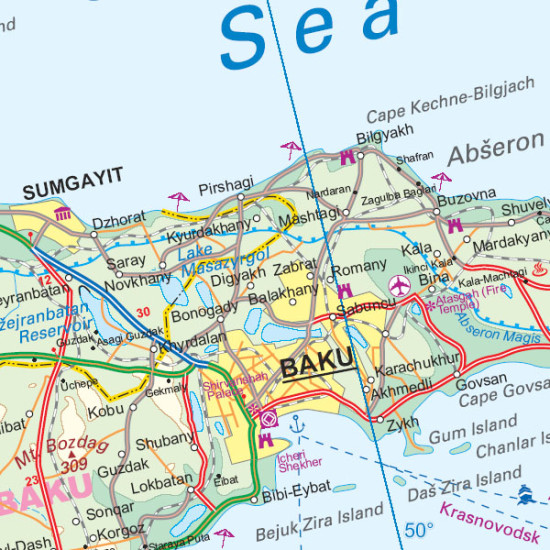 detail Arménie & Ázerbajdžán (Armenia & Azerbaijan) 1:430t mapa ITM