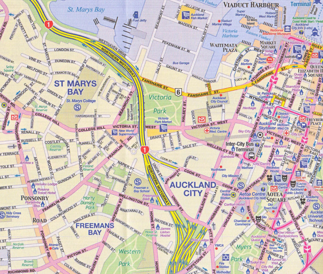 detail Aucland & severní ostrov (Auckland City & North Island) 1:12,5t/1:950t mapa ITM