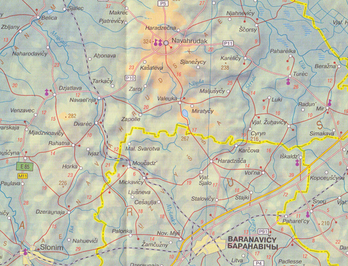 detail Bělorusko (Belarus) 1:600t mapa ITM