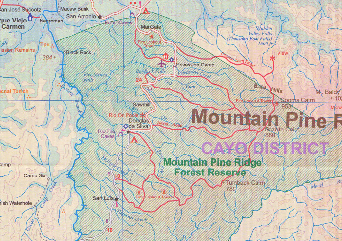 detail Belize 1:250t mapa ITM