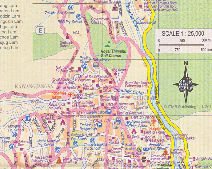 detail Bhutan & Severní Indie (Bhutan & Northern India) 1:345t/1:2,1m mapa ITM