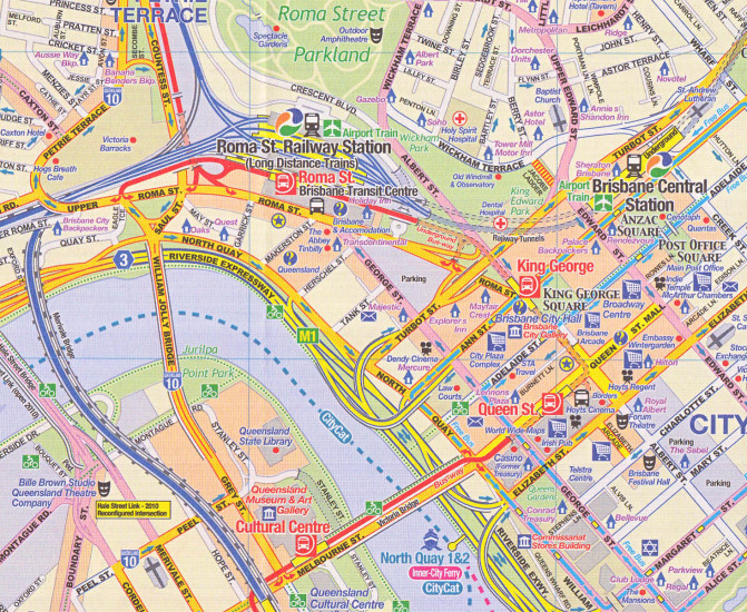 detail Brisbane & Queensland 1:10t/1:3,6m mapa ITM