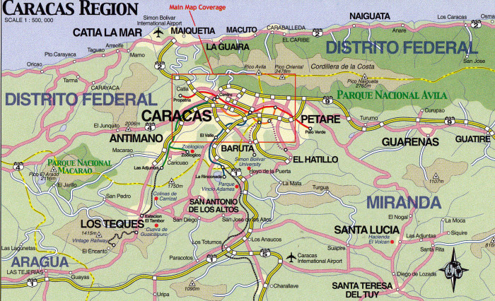 detail Caracas 1:12,5t mapa ITM