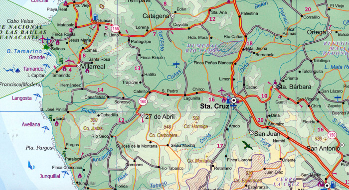 detail Kostarika (Costa Rica) 1:300t mapa ITM