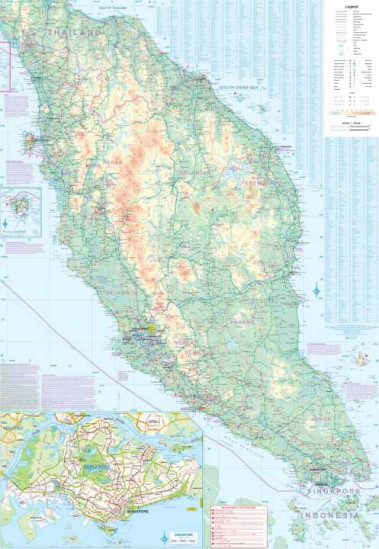 detail Kuala Lumpur 1:10.000 / Malay Peninsula 1:730.000 cestovní mapa ITMB